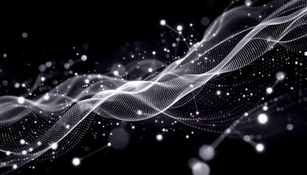 Abstract white particle flow